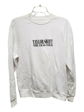 Taylor Swift White Crewneck Sweatshirt with Black Logo Small